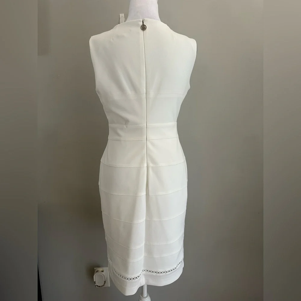 Tommy Hilfiger Circle Trim Party Cocktail Dress White Size 6 - Picture 5 of 8